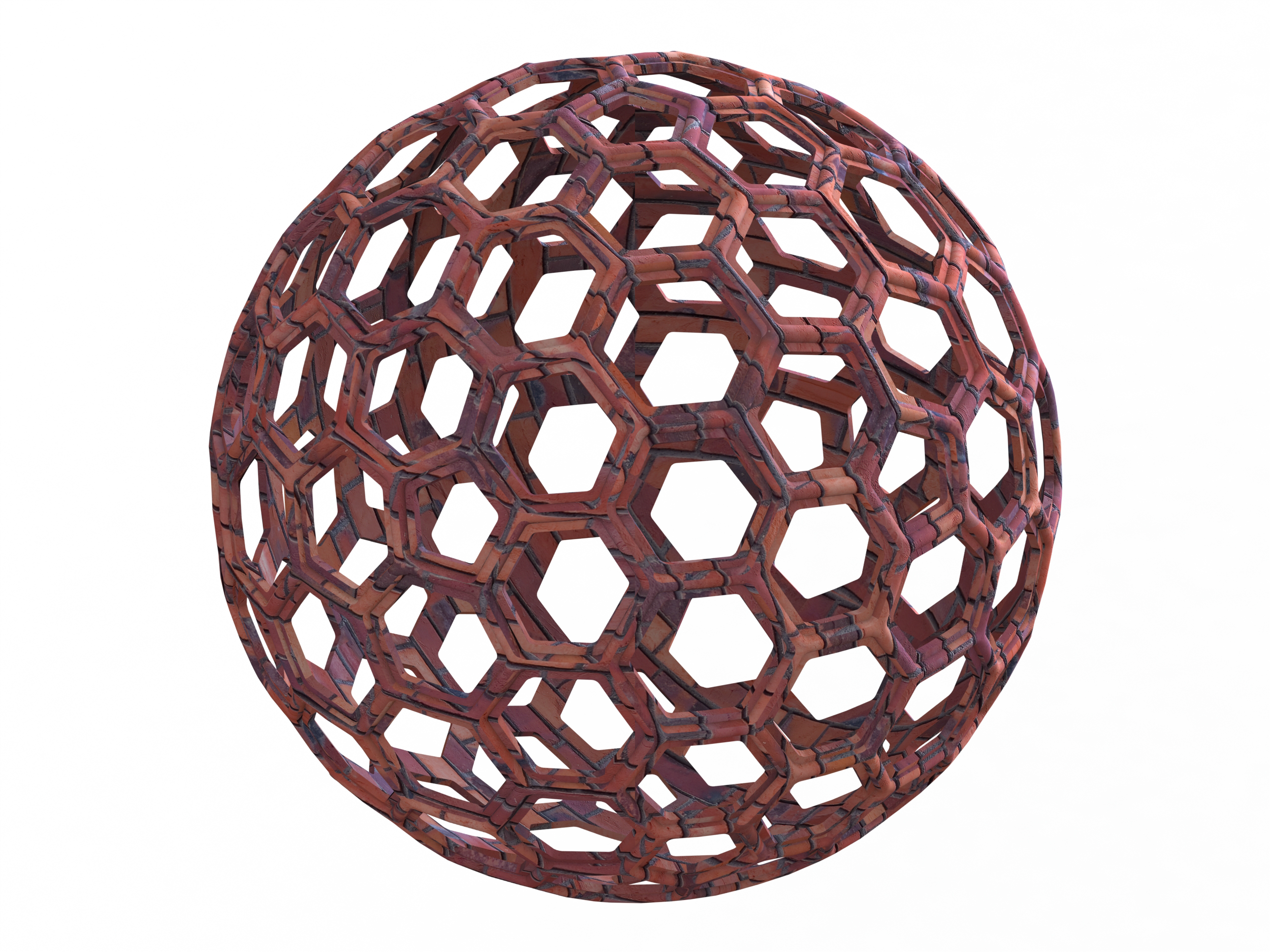 filaire forme géométrique rayon miel sphère 3D print model - Mito3D