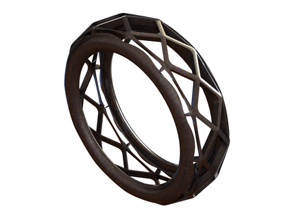 tel kafes şekil geometrik yüzük takı Sanat geometri Öz tasarım matematiksel plastik küre yazdırılabilir karmaşık form matematik modern daire gri 3d print model - Mito3D