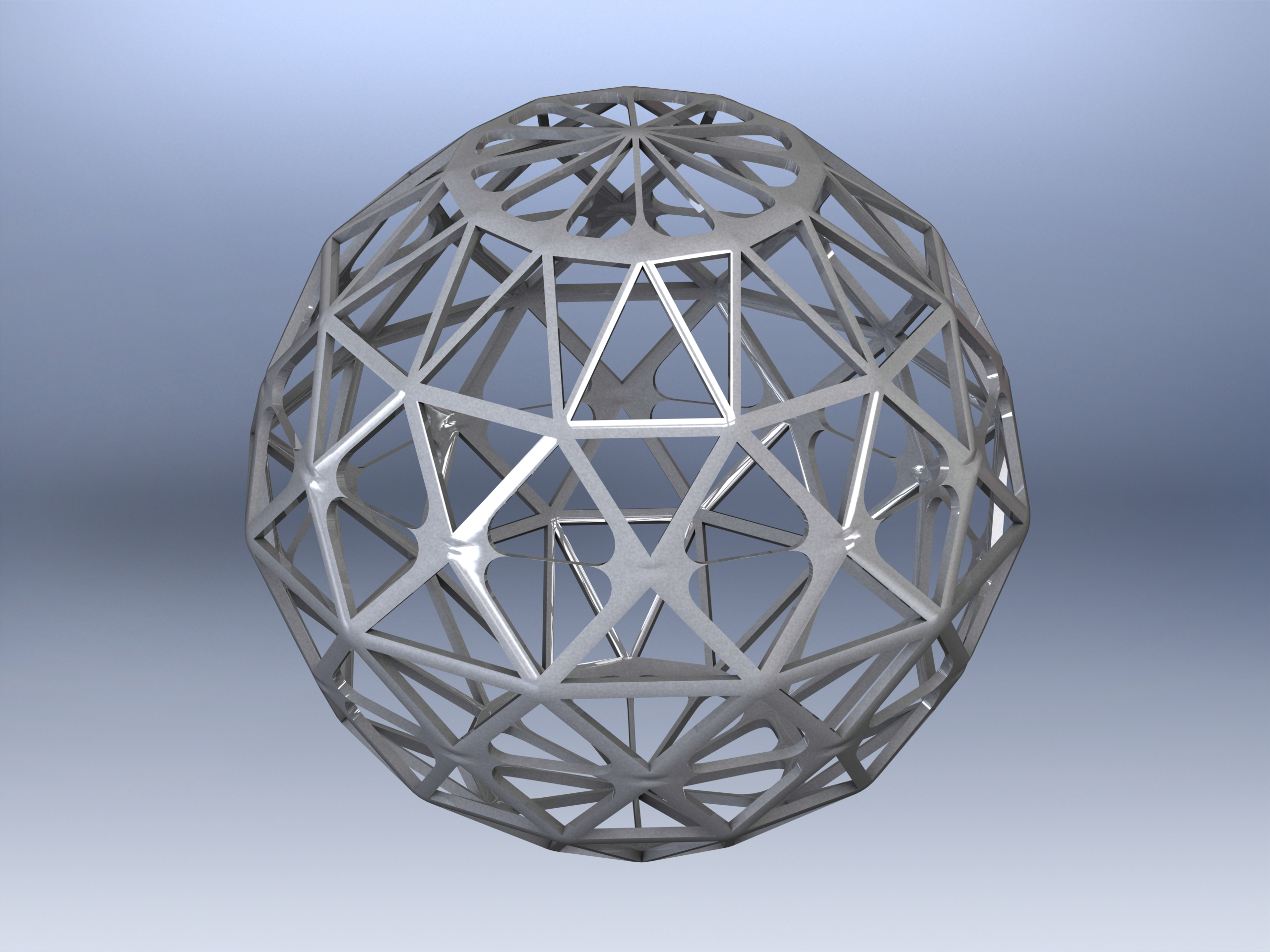 estructura metálica forma geométrico esfera cortar diamante Arte blanco moderno plastico complejo pelota carats piedra preciosa escultura cristal decoración matemáticas matemático 3D print model - Mito3D