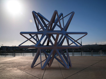 tel kafes şekil harika yıldız dodecahedron Sanat geometri dışbükey düzenli çokyüzlü köşeli yüzler pentagramlar tepe yıldızlık küçük icosahedron üçgensel piramitler plastik 3d print model - Mito3D