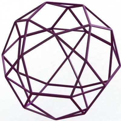 wireframe shape pentagonal orthobirotunda art geometry decoration solids rotundae decagonal faces polyhedra regular polygon uniform platonic archimedean prisms antiprisms icosidodecahedron gyrobirotunda mathematical 3d print model - Mito3D