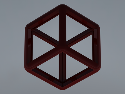 filaire forme rhombique dodécaèdre art abstrait complexe figure futuriste géométrique géométrie modèle platonique polyèdre couture solide Plastique imprimable mathématique 3d print model - Mito3D