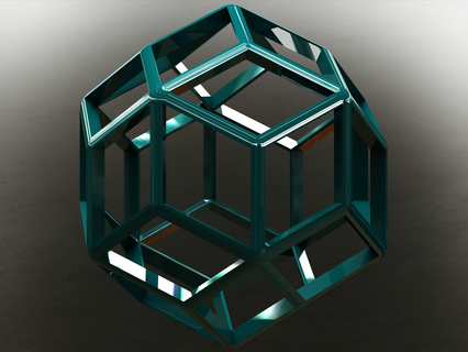 wireframe shape rhombic triacontahedron Art geometry simply thirty faced polyhedron convex edges catalan solid icosidodecahedron zonohedron plastic printable acute angles archimedean 3d print model - Mito3D