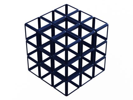 wireframe shape rubik cube Art geometry square rectangular faces vertices rectangles edges length archimedean solid uniform plastic printable art mathematical 3d print model - Mito3D