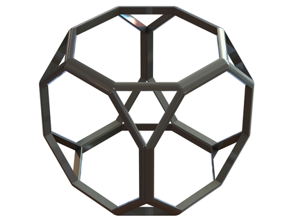 Drahtmodell gestalten gekürzt Würfel Kunst archimedisch Kanten Gesichter Geometrie Sechsecke mathematisch Oktaeder Plastik Punkt Polyeder druckbar Quadrate Symmetrie 3d print model - Mito3D