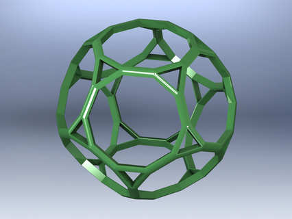 tel kafes şekil kesilmiş dodecahedron Sanat küre küresel top Futbol yalıtılmış plastik tasarım karmaşık geometri arşimet ongen yüzler üçgensel matematiksel 3d print model - Mito3D