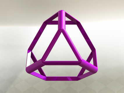 wireframe truncado tetraedro arte arquimediano arestas rostos geometria hexágonos matemático octaedro plástico poliedro imprimível quadrados simetria moderno 3d print model - Mito3D