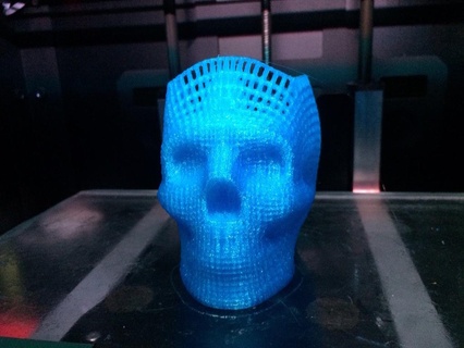 wireframe crânio lápis suporte vida laboratório esculturas 3d print model - Mito3D