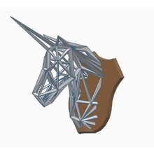 wireframe unicorn trophy home 3d print model - Mito3D