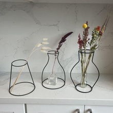 wireframe vases minimalist plant holders vase planter art decor flower plants 3d print model - Mito3D