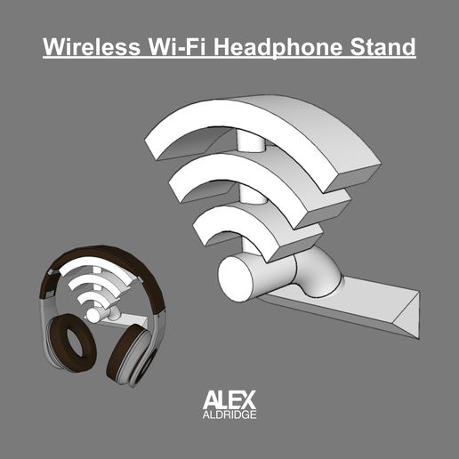 wireless wi-fi headphone stand gadget headphones headset 3D print model - Mito3D