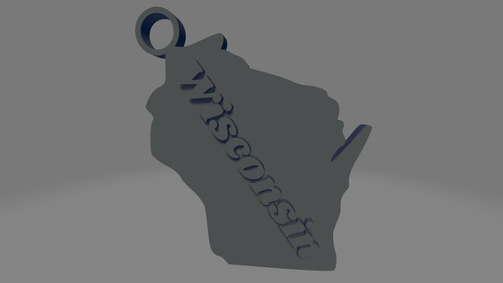 Wisconsin porte clés Etats Unis Amérique uni États Etat souvenir américain Milwaukee Madison vert baie 3d print model - Mito3D