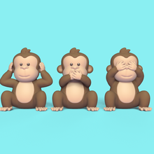 wise monkeys 3d print model - Mito3D