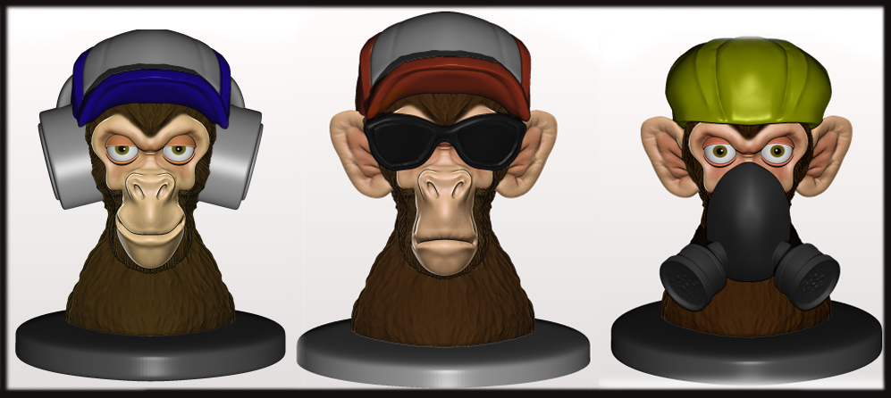 weise Affen Männer 3D print model - Mito3D