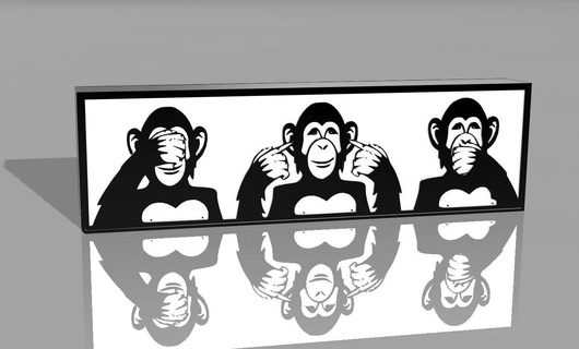 bilge maymunlar Lamba Led eğlence bilgelik 3d print model - Mito3D