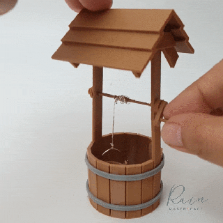 wishing well miniature furniture dollhouse outdoor mini small 3d stl files file house garden 3d print model - Mito3D