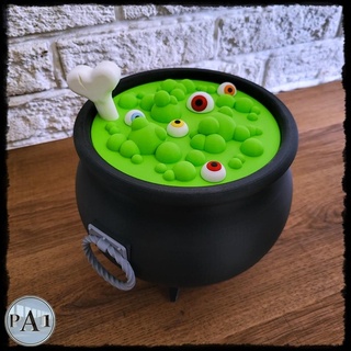 witch's brew candy bowl - supports needed halloween cauldron eye witch treats scary cute kids trick treat monster candies horror decoration 3d print model - Mito3D