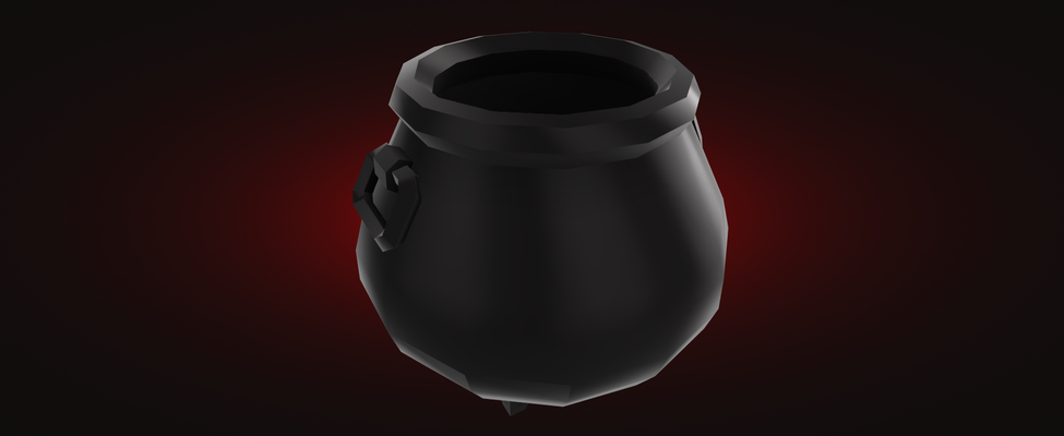 witch's cauldron halloween pumpkin witch holiday a piece of interior 3d print model - Mito3D