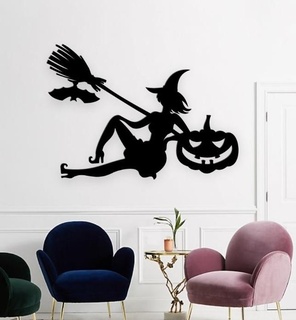 sorcière Halloween effrayant fierté mur art décor horreur Festival heureux Château jack Skellington morte pitre citrouille griffe main 3d print model - Mito3D