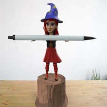 witch pencil holder pen toy 3d print model - Mito3D
