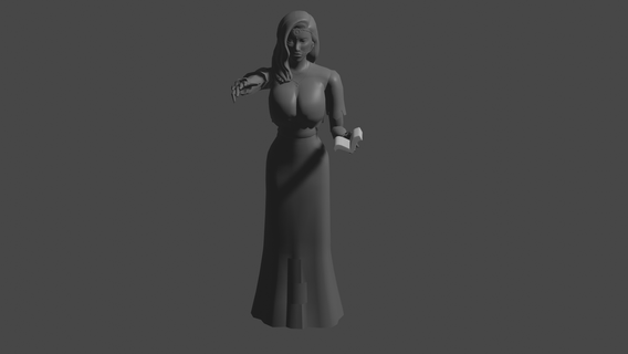 witch mage sorcerer female human dnd pathfinder game board rpg 32mm 3d print model - Mito3D