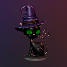 witch cat art fanart brinquedo arte halloween 3d print model - Mito3D