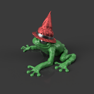 witch frog hat Game frog halloween  3d print model - Mito3D
