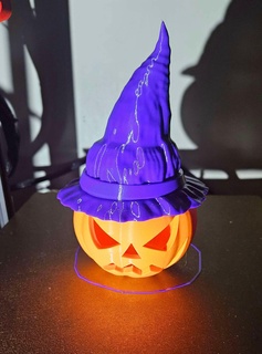 witch hat + pumpkin - candy fillable multicolor multipart 3mf halloween 3d print model - Mito3D