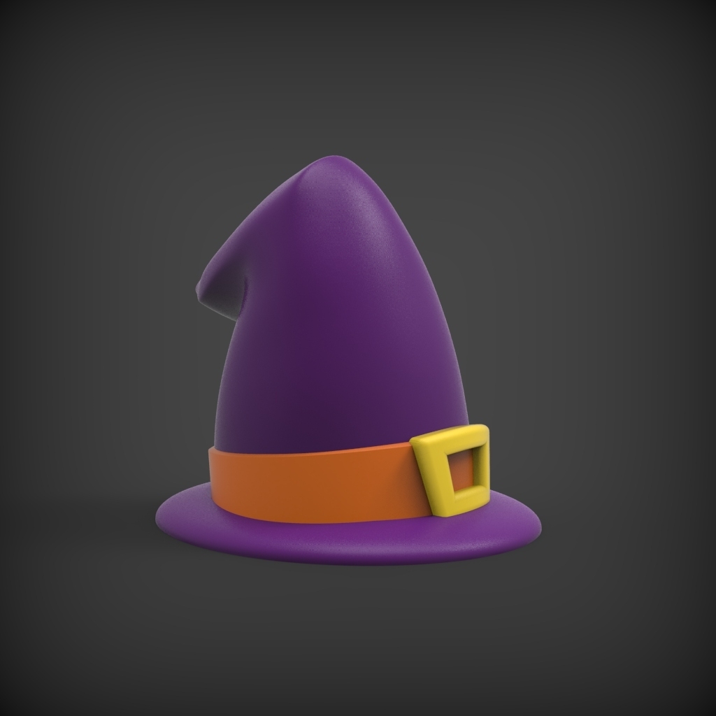 bruxa chapéu Bruxas decoração arte brinquedo desenho animado 3D print model - Mito3D