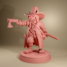 witch hunter cat fantasy miniature cats character medieval game tabletop wargame wargaming rpg sword knight monster figurines 3dprint 3d print model - Mito3D