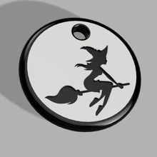 witch keychain 3d print model - Mito3D