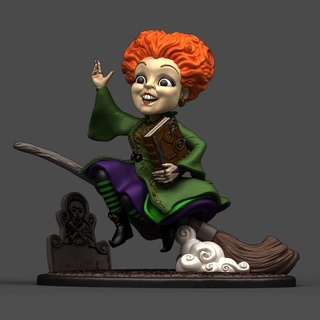 sorcière Salem hocus pocus style livre épeler magie Halloween noir chat tombeau cimetière 3d print model - Mito3D