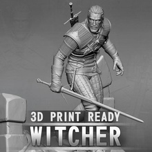 witcher jogo geralt arma cavaleiro guerreiro estatueta figuries 3dprint miniaturas escultura fdm o lsd dlp esculturas cgman 3d print model - Mito3D