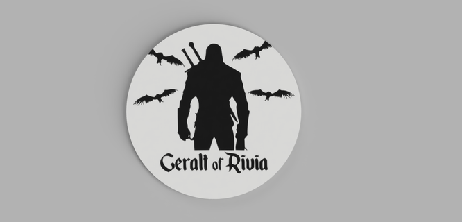 Cadı Geralt Rivia bardak altlığı 3d print model - Mito3D