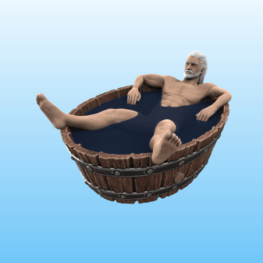 witcher, geralt idromassaggio art i videogiochi witcher geral rivia bagno relax 3D print model - Mito3D