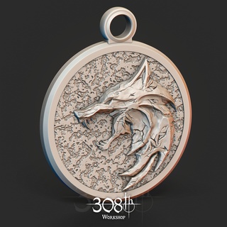 witcher - school wolf medallion geralt rivia yennefer dandelion 3d print model - Mito3D