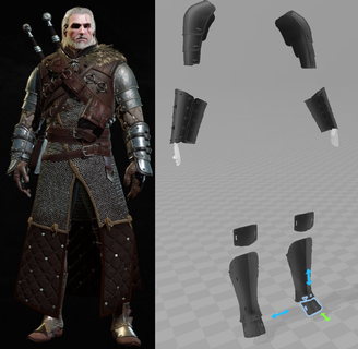 sorceleur ourse armure acier pièces Geralt médiéval Jeu Yennifer Netflix vent 3d print model - Mito3D