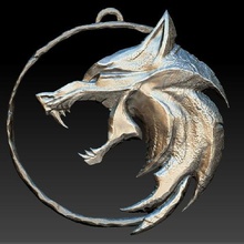 witcher amulet - wolf fashion accessories animal cosplay costume head locket madalion magic medalion medallion netflix new series wild witchcraft jewelry pendants 3d print model - Mito3D