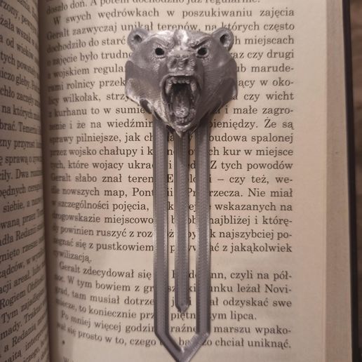 witcher orso segnalibro gadget gatto ciri geralt libro lupo 3D print model - Mito3D