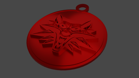 witcher keychain amulet Jewelry the geralt fun wild hunt fashion wolf head 3d print model - Mito3D