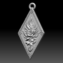 sorceleur ordre flamboyant Rose amulette bijoux culte éternel flamme 3d print model - Mito3D