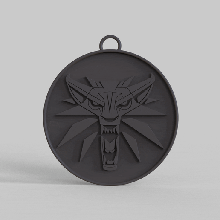 witcher school wolf jewelry medallion accessory logo 3d print model - Mito3D
