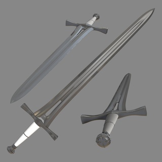 witcher sword renfri steel geralt rivia 3d print cosplay silver prop printing 3d print model - Mito3D