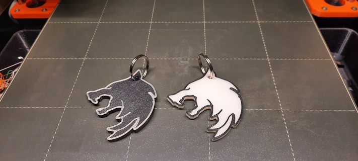 witcher themed keychain wolf school 3d print model - Mito3D