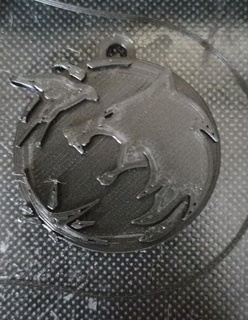 witcher wolf logo keychain 3d print model - Mito3D