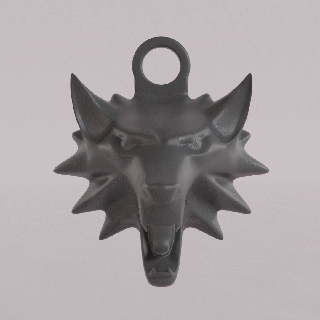 witcher wolf school medallion medallion witcher game fantasy cosplay wolf  3d print model - Mito3D