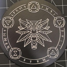 bruxo Lobo sigilo parede arte geralt ciri Yennefer símbolos soletrar sinais porta decoração bruxa wicca runas antigo 3d print model - Mito3D