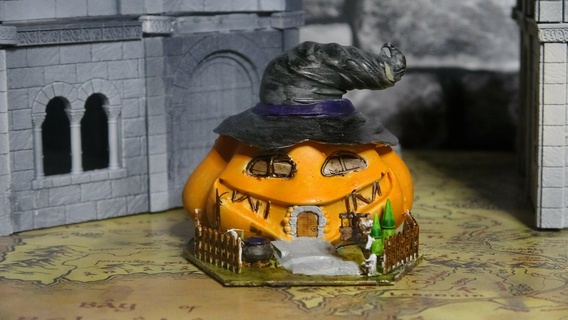 witches house pumpkin Game halloween low poly witch 3d print model - Mito3D