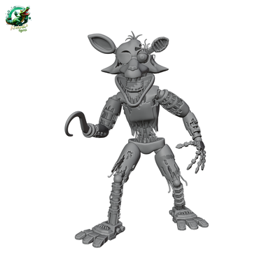 withered foxy game fnaf robot character man armor figurine miniatures animal game figurines freddy horror pirate 3d print model - Mito3D