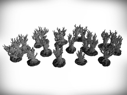 withered trees - deluxe bundle tree terrain terrainify hills scatter miniatures dnd d&d wargaming rpg roleplayinggame 3d print model - Mito3D